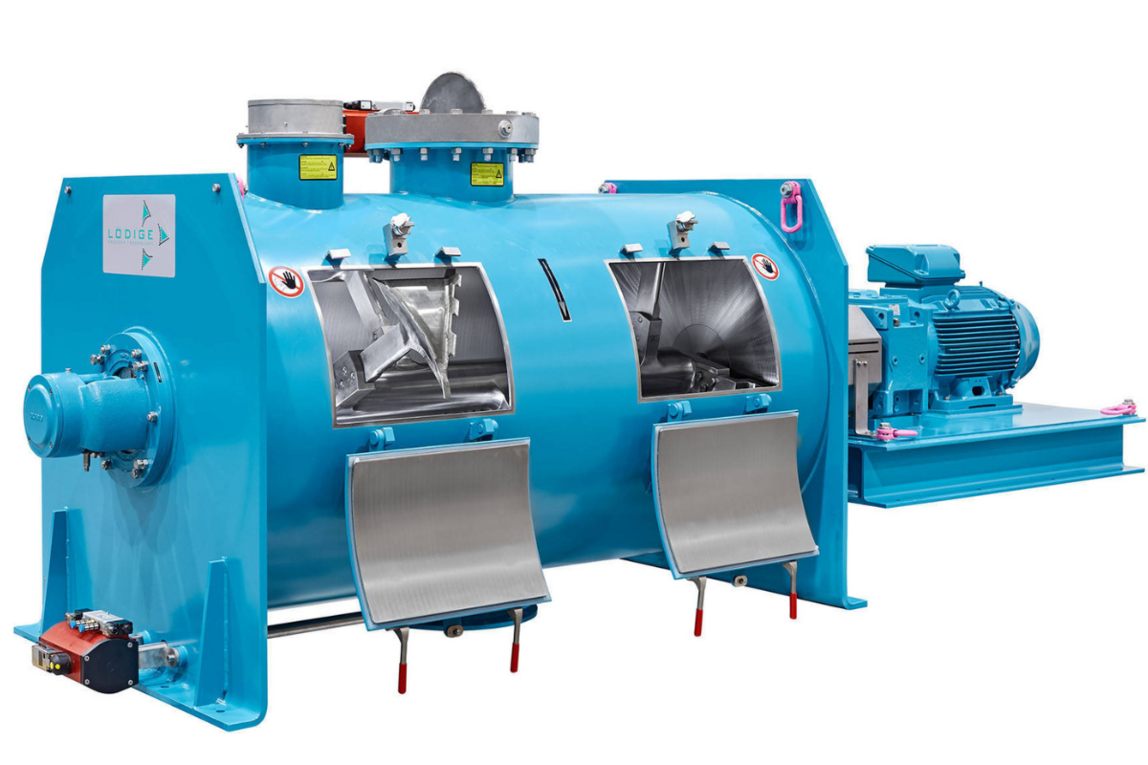 Eine Maschine von Lödige Maschinenbau zum horizontalen, diskontinuierlichen Mischen