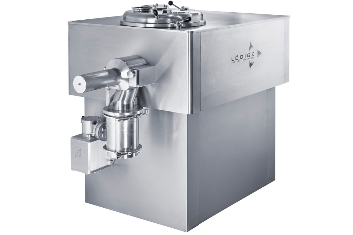 Eine Maschine von Lödige zum vertikalen Granulieren. 